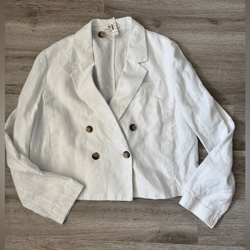 Madewell Cropped Linen Blazer